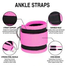 Adjustable Resistance Band With Dual D-Rings, Fitness Leg Strength Training Gym Support Sleeve, Ankle Strap Sports Protector