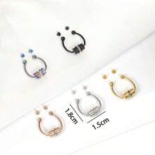1/5 Stücke Damen Herren Falsche Nasen Piercing Ohrringe Mode Punk Nicht Durchstochene Nasenclips Edelstahl Nasenseptum Körperschmuck