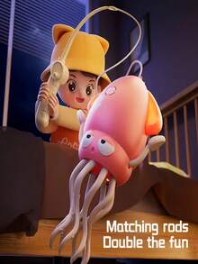 儿童跳舞章鱼玩具，电动爬行章鱼俯卧撑训练玩具，带LED灯、音乐和自动避障功能，室内/室外互动爬行、行走和钓鱼游戏，适合3-12岁男孩女孩，生日礼物 - 彩色 - 查看 6