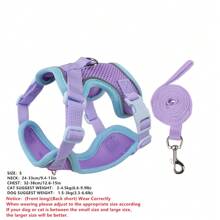 Pet Harness And Leash Sets Adjustable Harness For Small Dog Leash Color Splicing Breathable Pet Harness Out Walking Cat Dog Strap