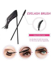 200 Black Makeup Brushes Set, 50 Black Eye Black Brushes, 100 Mini Makeup Brushes, 50 Lipstick Applicators, With Eyelash Extension Lipstick Management Box, Including 1 Plastic Storage Box, Eye Eye Black Stick, Mini Cleaning Brush, Lipstick Lip Applicator, Soft Brush Head, Necessary Tools For Makeup Brushes