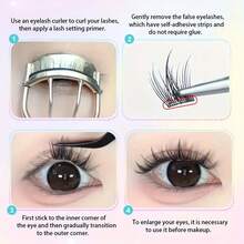 100 Clusters Self-Adhesive Eyelashes - C-Curl Slender Dog Style, 10-12mm Mixed Lengths, 0.07mm Ultra-Thin Natural Lashes For Anime/Doll/Cat-Eye Looks, Beginner-Friendly False Lashes To Enlarge Eyes, Eye Lash Extensions Supplies, Beginnerfriendly Makeup, Wispy Lash Effect, Lightweight Lash Clusters, Lash Enhancement, Beauty Lovers - C - 查看 8