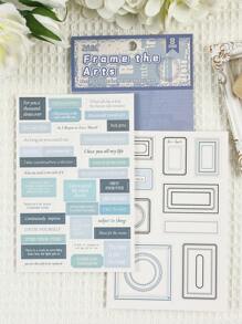 8 Stücke Text Rätsel Serie Aufkleber im Retrostil mit englischen Blumen und anderen Designs, geeignet für DIY Scrapbooking, Bücher, 3D stereoskopische Entspannungsschnitte, selbstklebende Papieraufkleber, Schulmaterial, Rückkehr zur Schule