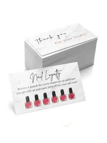 50pcs Referral And Loyalty Discount Card Business Referrals Reward Awards Cards,Double Sided Loyalty Cards For Business Beauty Salons,School Supplies,Back To School