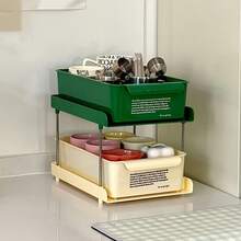 多機能コーヒー＆ティーバッグ収納オーガナイザー-オフィス＆ホームコーヒーバー用引き出し付き2/3段コーナー卓上ラック - マルチカラー - チェックする 14