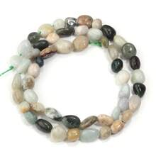 Aproximadamente 45 piezas de cuentas de piedra ovaladas asimétricas naturales surtidas, cuentas sueltas de cristal de ágata vintage de estilo informal para hacer joyas, pulseras, collares, colgantes y decoración