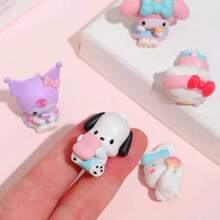 Sanrio 5 قطع/مجموعة مصغرة من الشخصيات المحببة "هيلو كيتي"، "كورومي" "ميلودي" 3 سم، تمثيل ديكور الكيك وألعاب مكتبية وديكور السيارات