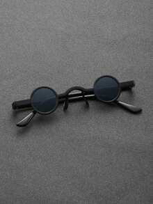 1 件男士彩色圆形镜片时尚眼镜，朋克复古潮人风格服饰配饰，返校时尚学院风