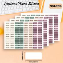 96/192/288/384 件定制姓名贴纸 - 非常适合学校用品、返校：适用于笔记本、钢笔等