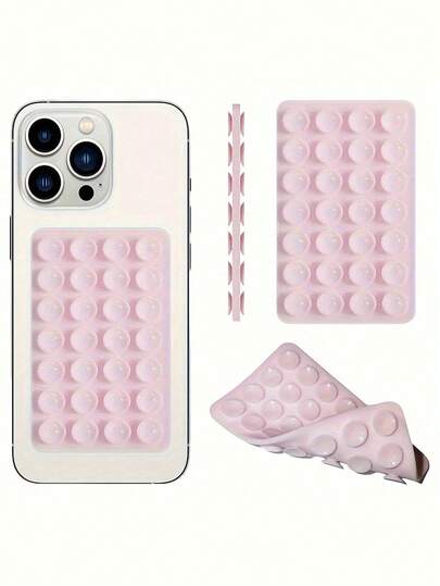 4pcs/2Pcs Square Phone Case Back Cover Silicone Suction Cup, 24 Holes, Strong Suction, Wall Mountable, Available In Pink, Blue, White, Black, Foldable Bag, Room Decor, Bags, Makeup Bag, Vanity, Travel, Make Up Bag, Organizer, Storage, Travel Essential, Makeup Organizer, Makeup Bags, Toiletry Bag, Desk Organiser, Cosmetic Bag, Makeup Pouch, Make Up Organizer, Vanity Accessories, Make Up Pouch, Make Up Bags, Jewellery Box, Pouch, Makeup Brush Holder, Brush Holder, Perfume Organiser, Pouch Bag,Gifts For Women,Christmas Gifts,Gift Ideas For Women