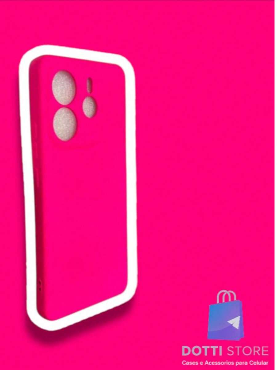 Redmi Note 14 4G / 5G Case - Silicone With Velvet - Rosa neón - Ver 1