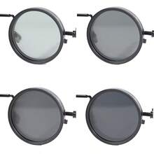 Round Glasses ND9 Adjustable Dimming Glasses Men Women Retro Punk Men's Fishing Outdoor Glasses - 黑色 - 查看 4