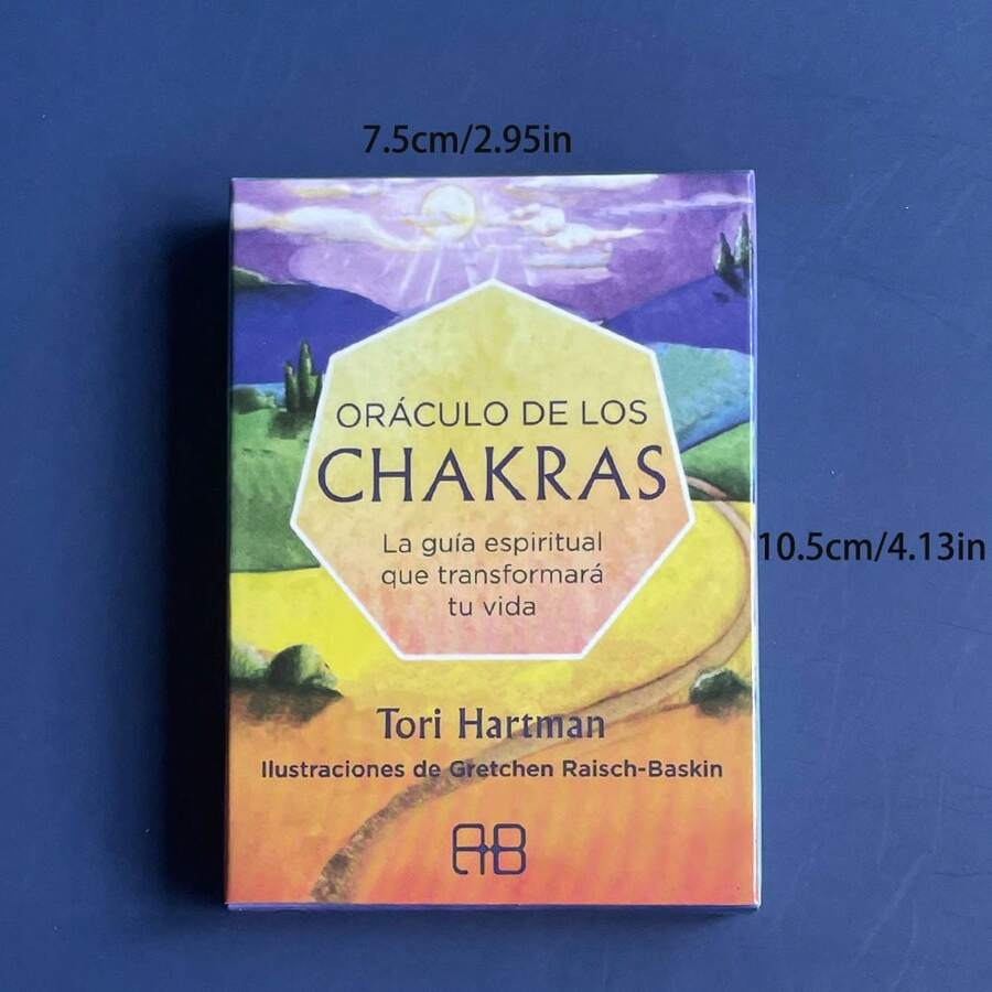 脉轮智慧神谕塔罗牌西班牙语卡片组神秘占卜卡牌游戏卡牌适合家庭聚会游戏朋友聚会礼物 - 彩色 - 查看 1