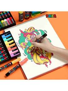 uni Set de rotuladores de pintura UNI NEW NEW de Japón y un solo bolígrafo de colores a base de agua de 3M, suministros de arte de graffiti permanente