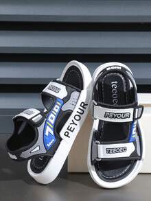 2025 New Popular Boys' Slippers, Boys' Sports Sandals, Fashion Soft Bottom Student Sandals, Toddler & Little Kids Beach Non-Slip Thick Bottom Slippers - Blue - View 4