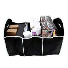 Sac de rangement pliable pour coffre de voiture avec 3 compartiments, 58 cm - Organisateur de coffre pliable