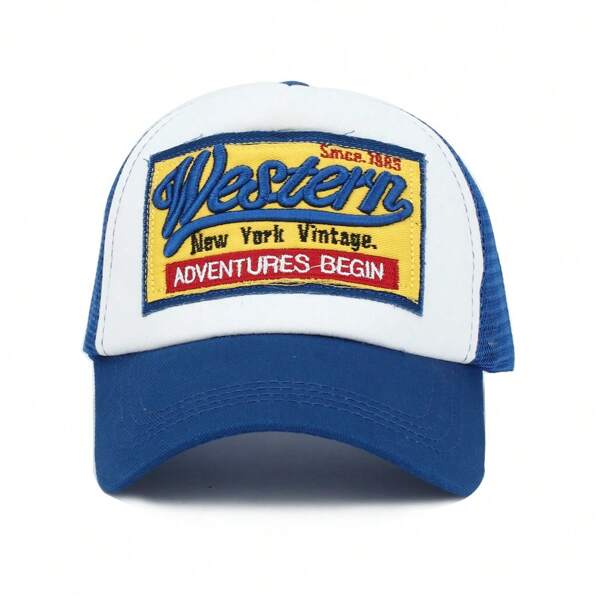 Embroidered Baseball Cap, Applique Embroidered Sun Hat, Mesh Baseball Cap, Sun Protection Cap, Breathable Net Hat