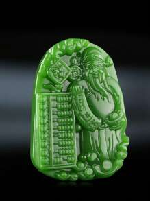 Colar com pingente de dragão do zodíaco em jade verde natural, amuleto de riqueza Feng Shui, pingente de jade vintage, adequado para casais, pode ser usado diariamente (com cordão)