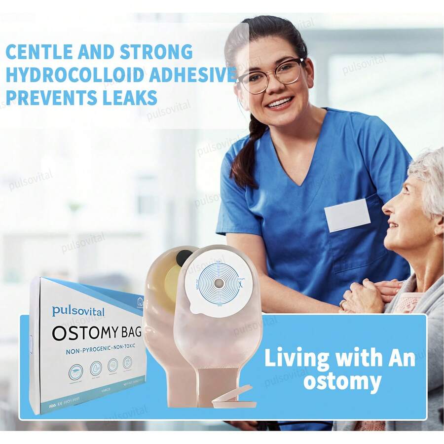 30* Bolsa Drenaje Ostomia 15-76mm Recortable Bolsa de Colostomia - Gris Claro - Ver 1