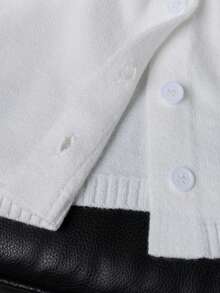 Cárdigan de mujer de un solo color con botones frontales, de tela suave, perfecto para la primavera y el otoño, top de manga larga, tops para mujer, festival, salir, top de ganchillo, todo blanco, dinero viejo, otoño mujer, otoño, vuelta al colegio, concierto country