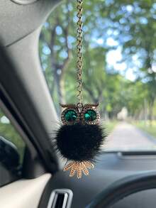 1 件汽车内饰挂件合金猫头鹰汽车后视镜装饰车内挂件 - 均碼 - 查看 7