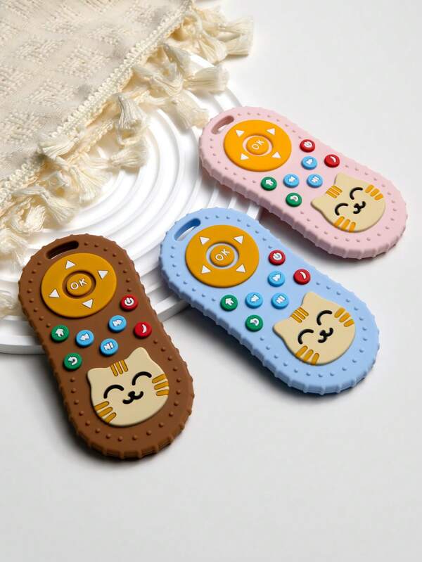 1 pièce Jouet de dentition en forme de chat de dessin animé en silicone, matériau en silicone doux pour les bébés de 3 à 6 mois pour une mastication et un apaisement de longue durée