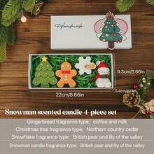 1pc Christmas Scented Candle Set, Christmas Scented Candle Gift Box, Creative Handmade Decor, Candle Holder Set, Suitable For Autumn, Festivals, Christmas, Winter, Room Decor, Gifts, Christmas Element Shaped Candles, Cute Fragrance Candles