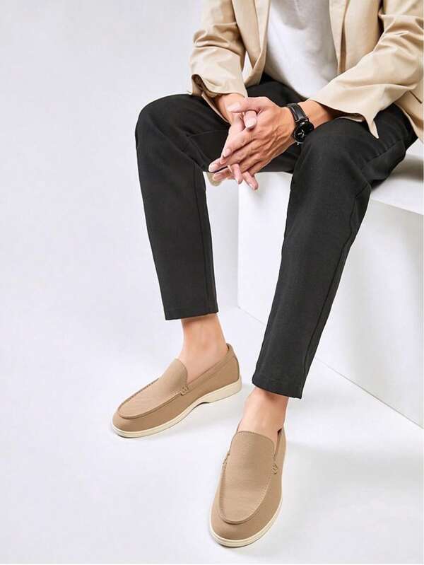 Men's Spring And Summer New Low-Top One-Stirrup Loafers, Minimalist Four-Season Casual Business Formal Shoes, Non-Slip Wear Wedding Groom Shoes, Suitable For Daily Wear, Street Style And Outdoor Activities