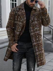 Herren lässige, weite karierte Jacke mit Langarm, Herbst/Winter