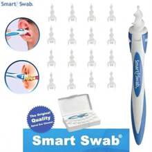 Kit de limpiador de oído en espiral JECT con 16 puntas reemplazables, seguro y sin dolor, kit de limpieza de cera de oído ovalado reutilizable, suave y delicado