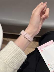 1 pieza Correa de reloj magnética de silicona para mujer, compatible con las series de pulseras 10, 9, 8, 7