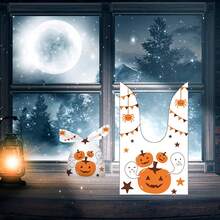50 Pieces Halloween Rabbit Ear Snack Bag Halloween Rabbit Ear Candy Gift Bags Rabbit Goody Bags Halloween Bags Party Supplies - Three Pumpkin Heads - View 4