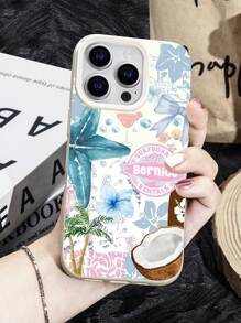 1 Stück personalisierter, individualisierter Handy-Hülle aus weißem Kunstleder mit sommerlichem Zitronen-Bogen-Design für iPhone11 bis iPhone16/16pro/16plus/16promax, geeignet als Geschenk für Freunde, Freundinnen, mit Familie, Paar, Freunde, Haustier, Kinder Namen