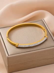 4pcs/3pcs/1pc 18K Gold Stainless Steel Bracelet, Luxurious & Elegant Jewelry, European & American Style, Suitable For Women, Festivals, Parties, Street Style, Banquets, Music Festivals, Gifts, Summer Beach Parties