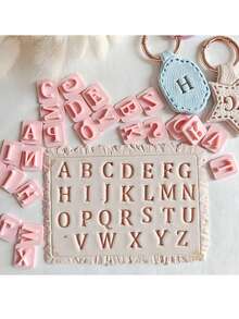 字母印章聚合物粘土切割器套件，大写字母粘土切割器，用于 DIY 珠宝和吊坠制作，用于手工制作的塑料模具，无需电源