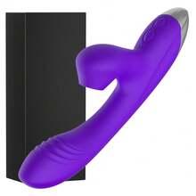 Juguete sexual vibrador con movimiento de penetración para estimulación del punto G para mujeres, estimulador clitoriano en forma de rosa con 10 modos de vibración, incluida función de lamido, vibrador tipo conejo para mujeres y parejas