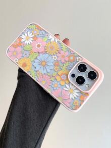 This Simple Magnetic Apple Phone Case With Flower Patterns Is Suitable For 16/15/14/13/12/11 Pro/Plus/ProMax/XS Max/X/XS Series Mobile Phones. It Supports Wireless Charging And Has Shockproof Protection Function. It Is A Fashionable Choice For Family Members, Friends, Oneself, Partners, Etc. - 粉色 - 查看 6