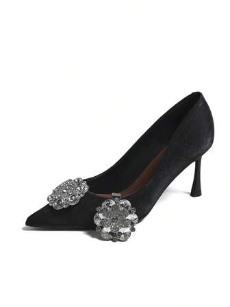 2pcs Detachable Fashion Metal Shoe Flowers, Suitable For Women's High Heels And Flats, Shoe Decoration