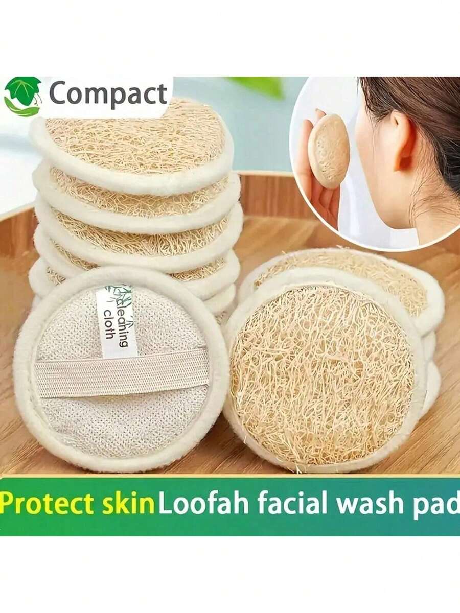 Miếng bông tẩy trang xơ mướp tự nhiên, tẩy tế bào chết nhẹ nhàng, làm sạch sâu lớp trang điểm, dụng cụ chăm sóc da không mùi, chiết xuất thực vật trung tính, phù hợp cho cả nam và nữ, khăn tẩy tế bào chết xơ mướp, lý tưởng làm quà tặng dịp lễ. - Nhiều màu - Xem 1