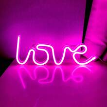 1 件心形霓虹灯标志，LED 霓虹灯符号电池或 USB 供电，装饰台灯和壁灯，适用于流媒体、游戏室、卧室、露营、酒吧、生日派对、婚礼、圣诞节和其他节日的夜灯