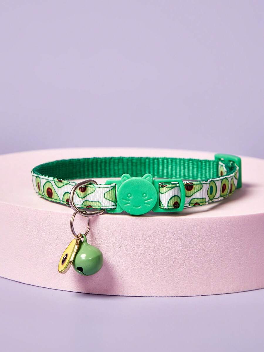 PETSIN 1 Stück Haustierkragen Avocado Muster, für Hund und Katze für Outdoor - Grün - Übersicht 1