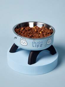 PETSIN 1 件装加高不锈钢猫/狗爱好者礼物和狗/猫妈妈喜爱宠物碗,带可爱图案 - 防滑、防溢设计,适合小型犬爱好者和狗妈妈喜爱 & 猫爱好者和猫妈妈喜爱 - 彩色 - 查看 4