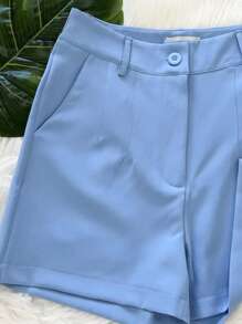 Women's Tailored Shorts With Button Bag