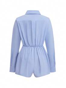 Look Polly Women's Jumpsuit Long Sleeve Shirt,Solid Color Tops And Shorts,Summer Women Dresses Back To School Clothes Embroidery Pattern,Traceable Cotton Fall Women Clothes