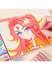 Set da 6 penne gel per calligrafia Languo da 1,0 mm con effetto 3D, punta grossa, per scrivere, disegnare, dipingere e utilizzare come evidenziatori, 42 o 54 colori, forniture scolastiche, per il ritorno a scuola
