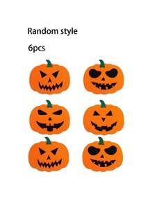 3/6/12pcs Halloween Pumpkin Felt Cup Coasters, Non-Slip Heat-Resistant Mat, Holiday Party Decor