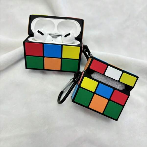 Funda/estuche personalizado y creativo con cubo mágico compatible con auriculares inalámbricos Bluetooth de 1a, 2a, 3a y 4a generación, un estuche único y exclusivo para auriculares