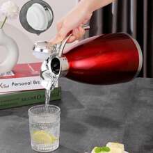 1PC Stainless Steel Vacuum Insulated Water Bottle, Household Large-Capacity Cold Water Thermos Bottle, 2L European-Style Coffee Pot, Milk Tea Pot, Essential Water Bottle For Home And Camping, 24-Hour Insulation