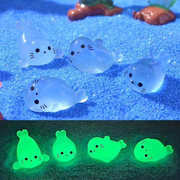 10/30/50/100/200pcs Assorted Luminous Resin Ornaments, Green Glow-In-The-Dark Micro Landscape Decor, For Aquarium And Glass Containers, DIY Crafts, Fish Tank Accessories