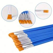 30pcs Flat & Pointed Tip Paint Brushes Set, Ideal For Acrylic Oil Painting, Canvas, Face Painting, Art Supplies, Great For Artists & Hobbyists, Perfect For Back To School Season